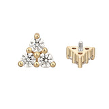 14K Solid Gold Flower Labret Stud Earring 0013