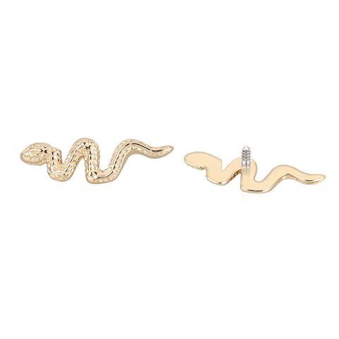 14K Solid Gold Snake Labret Stud Earring 0014