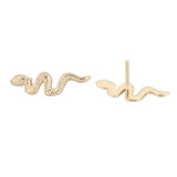 14K Solid Gold Snake Labret Stud Earring 0014