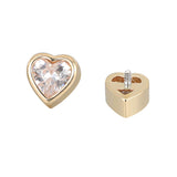 14K Solid Gold Heart Labret Stud Earring 0017