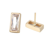 14K Solid Gold Rectangle Labret Stud Earring 0018