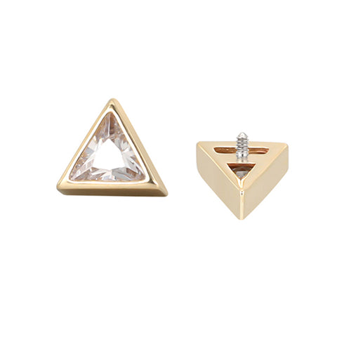 14K Solid Gold Triangle Labret Stud Earring 0019