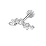 16G ASTM F136 Titanium Star Cartilage Helix Labret Stud Earring 1972