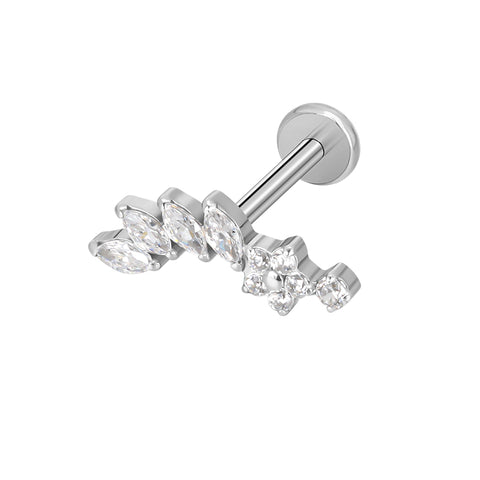 16G ASTM F136 Titanium Star Cartilage Helix Labret Stud Earring 1972