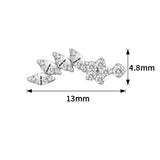 16G ASTM F136 Titanium Star Cartilage Helix Labret Stud Earring 1972