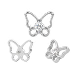 16G ASTM F136 Titanium Hollow Butterfly Cartilage Helix Labret Stud Earring 2001