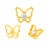 16G ASTM F136 Titanium Hollow Butterfly Cartilage Helix Labret Stud Earring 2001