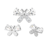 16G ASTM F136 Titanium Waterdrop Butterfly Cartilage Helix Labret Stud Earring 2002