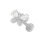 16G ASTM F136 Titanium Waterdrop Butterfly Cartilage Helix Labret Stud Earring 2002