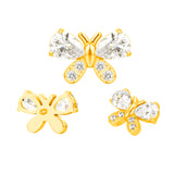 16G ASTM F136 Titanium Waterdrop Butterfly Cartilage Helix Labret Stud Earring 2002