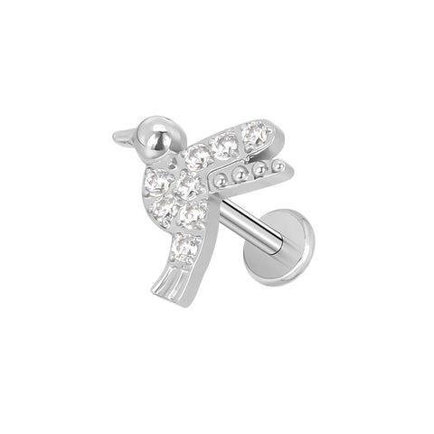 16G ASTM F136 Titanium Humming Bird Cartilage Helix Labret Stud Earring 2003