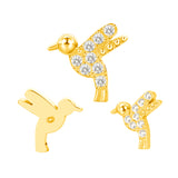16G ASTM F136 Titanium Humming Bird Cartilage Helix Labret Stud Earring 2003