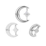 16G ASTM F136 Titanium Moon Cartilage Helix Labret Stud Earring 2004