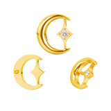 16G ASTM F136 Titanium Moon Cartilage Helix Labret Stud Earring 2004