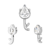 16G ASTM F136 Titanium Tulip Flower Cartilage Helix Labret Stud Earring 2005