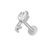 16G ASTM F136 Titanium Tulip Flower Cartilage Helix Labret Stud Earring 2005