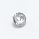 16G ASTM F136 Titanium Labret Stud Dermal Piercing Bezel Cubic Zirconia 3mm 4mm 5mm