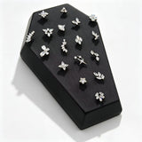 16G Internal Thread Tomb Shape Leather Piercing Jewelry Display for Labret Stud