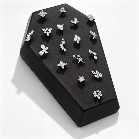 16G Internal Thread Tomb Shape Leather Piercing Jewelry Display for Labret Stud