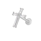 16G ASTM F136 Titanium Cross Cartilage Helix Labret Stud Earring 2026