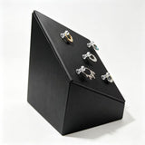 Rhombus Shape Leather Piercing Jewelry Display with Clip for Septum Nipple Piercing Jewelry