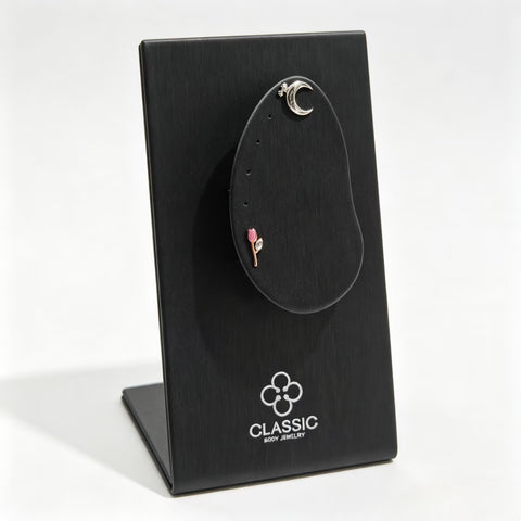 Ear Shape Leather Piercing Jewelry Display for Labret Stud