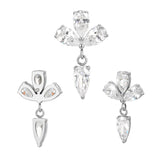 16G ASTM F136 Titanium Pendant Dangling Cartilage Helix Labret Stud Earring 1984