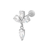 16G ASTM F136 Titanium Pendant Dangling Cartilage Helix Labret Stud Earring 1984