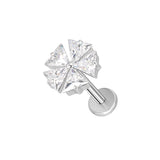 16G ASTM F136 Titanium Flower Cartilage Helix Labret Stud Earring 1965