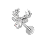 16G ASTM F136 Titanium Reindeer Cartilage Helix Labret Stud Earring 2024