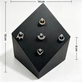 Rhombus Shape Leather Piercing Jewelry Display with Clip for Septum Nipple Piercing Jewelry