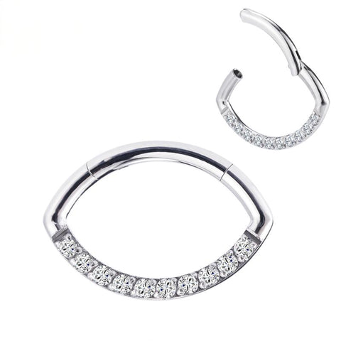 16G ASTM F136 Titanium Oval Septum Clicker Piercings Jewelry