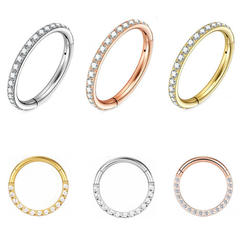 16G ASTM F136 Titanium Septum Clicker Daith Ring Clicker