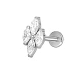 16G ASTM F136 Titanium Cartilage Helix Labret Stud Earring 1976