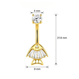 14G ASTM F136 Titanium Fish Belly Button Ring 0080