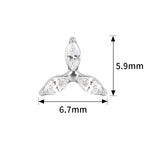 16G ASTM F136 Titanium Marquise Tree Clover Cartilage Helix Labret Stud Earring 1967