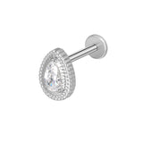 16G ASTM F136 Titanium Waterdrop Cartilage Helix Labret Stud Earring 1992