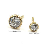 16G Labret Stud Threadless Internal Threaded Bezel Setting CZ