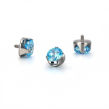 16G ASTM F136 Titanium Prong CZ Labret Stud Earring