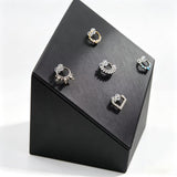 Rhombus Shape Leather Piercing Jewelry Display with Clip for Septum Nipple Piercing Jewelry