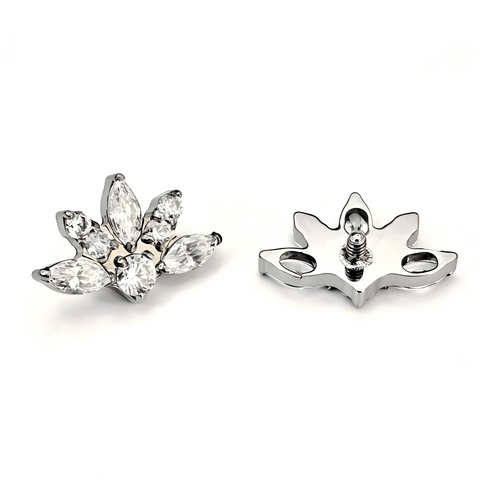 16G ASTM F136 Titanium 3 Marquise Labret Stud Earring