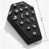 16G Internal Thread Tomb Shape Leather Piercing Jewelry Display for Labret Stud