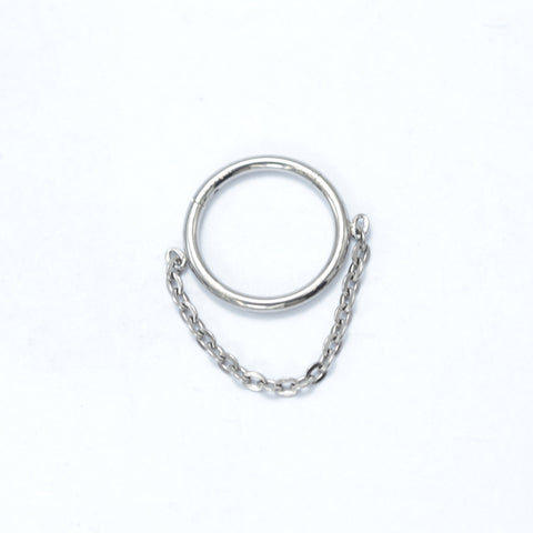 16G ASTM F136 Titanium Clicker Hinged Segment Ring With Chain