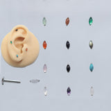 16G ASTM F136 Titanium Nature Stone Onyx Labret Stud Horse Eye
