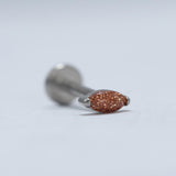 16G ASTM F136 Titanium Nature Stone Onyx Labret Stud Horse Eye