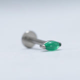 16G ASTM F136 Titanium Nature Stone Onyx Labret Stud Horse Eye
