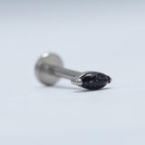 16G ASTM F136 Titanium Nature Stone Onyx Labret Stud Horse Eye