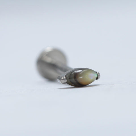 16G ASTM F136 Titanium Nature Stone Onyx Labret Stud Horse Eye
