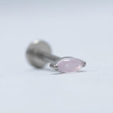16G ASTM F136 Titanium Nature Stone Onyx Labret Stud Horse Eye