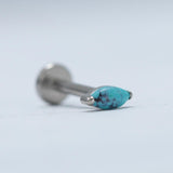 16G ASTM F136 Titanium Nature Stone Onyx Labret Stud Horse Eye